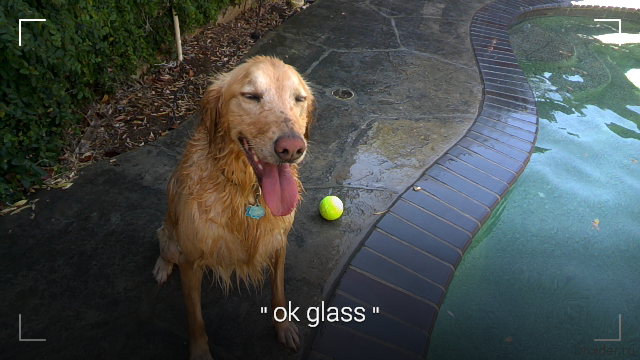 Скриншот видоискателя Google Glass после команды Ok Glass