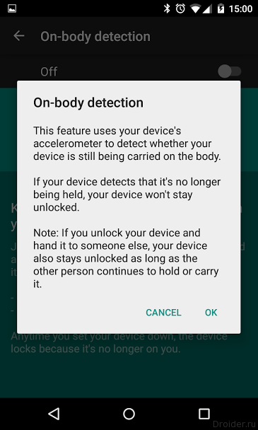 On-body detection