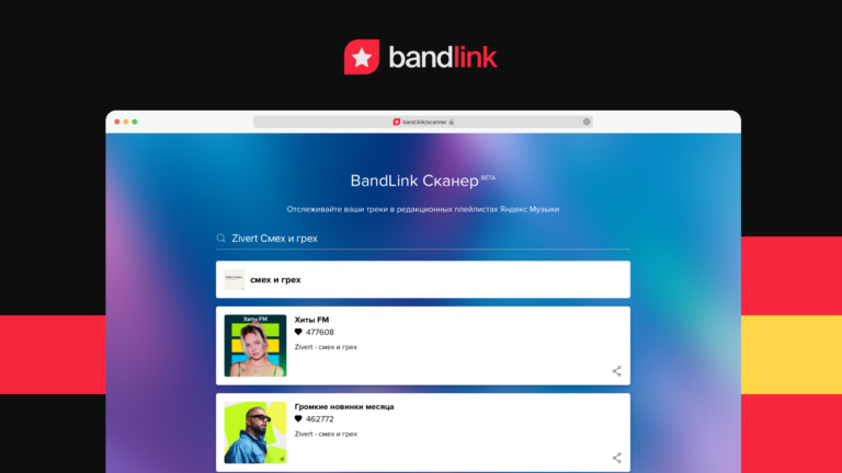 Сканер BandLink показывает артистам треки в плейлистах Яндекс Музыки